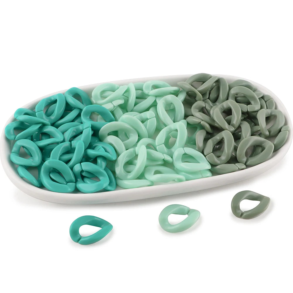 30pcs/lot Colorful Acrylic Link Chain Clasp Open Buckle Beads For Jewelry Making  DIY Necklace Clothing Bag Chains Accessories