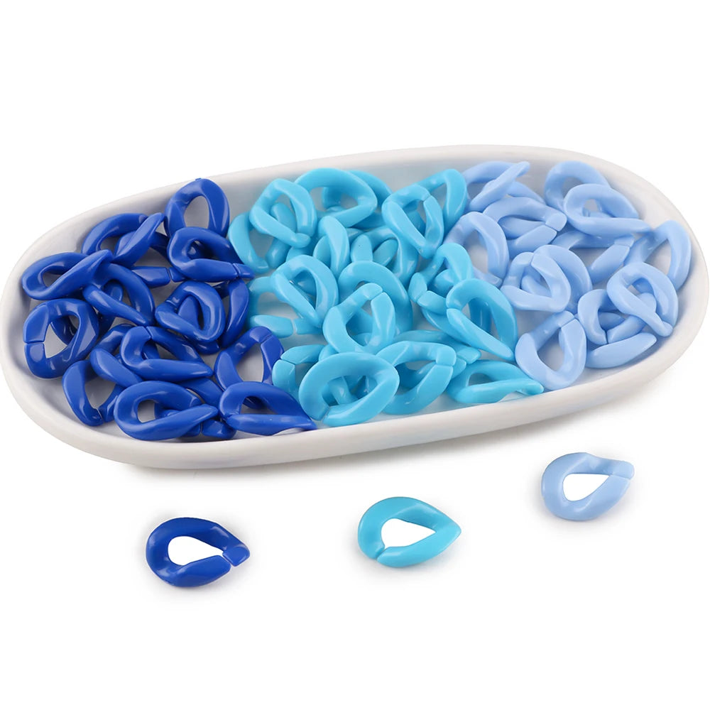 30pcs/lot Colorful Acrylic Link Chain Clasp Open Buckle Beads For Jewelry Making  DIY Necklace Clothing Bag Chains Accessories